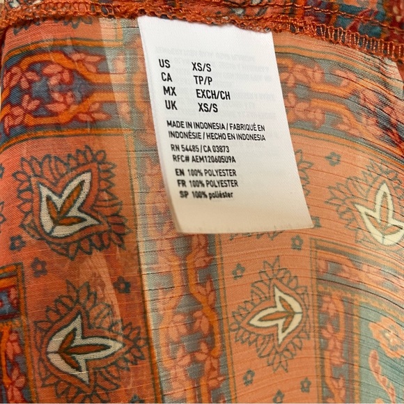 American Eagle Beach Cover Up Women Boho Floral Open Front Sheer Floral Kimono s - Picture 11 of 11